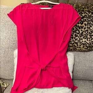 Express Fuchsia Tie-Front Blouse